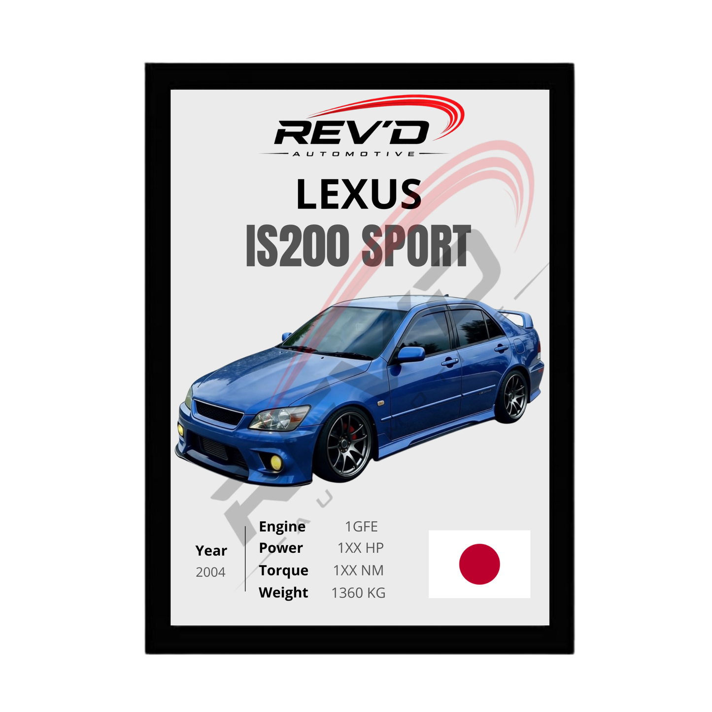 Lexus Is200 Sport Framed Poster