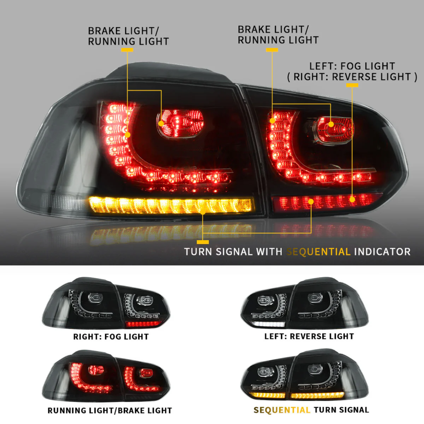 VLAND MK6 Golf LED Taillights