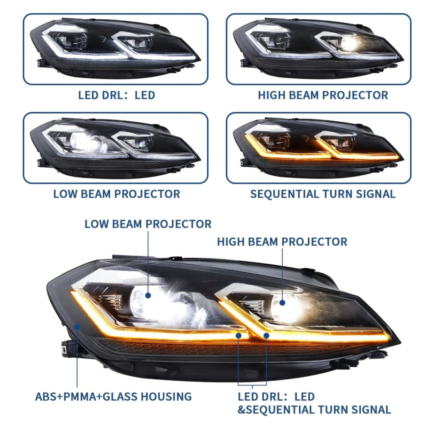 VLAND MK7 Golf LED Headlight