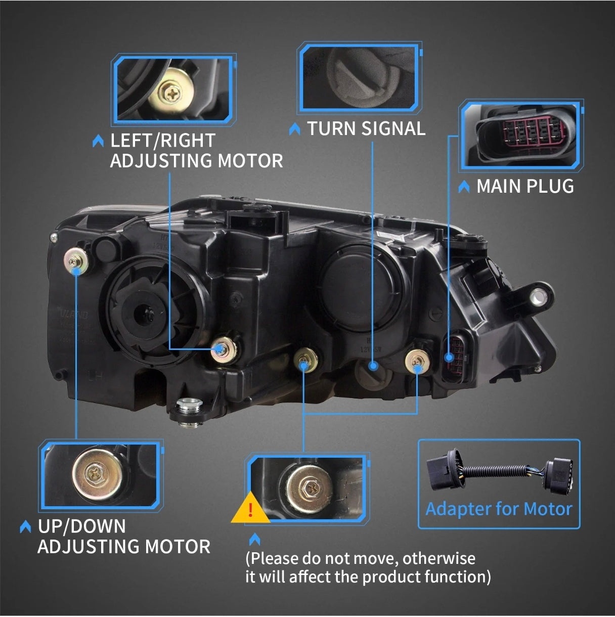 VLAND MK6 Jetta LED Headlight